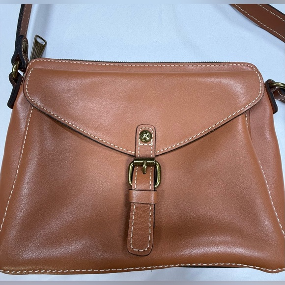 Patricia Nash Cognac Leather Crossbody with Front Buckle - Picture 6 of 13